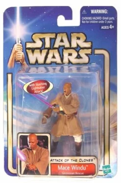 Attack Of The Clones Carded Mace Windu (Geonosian Rescue)
