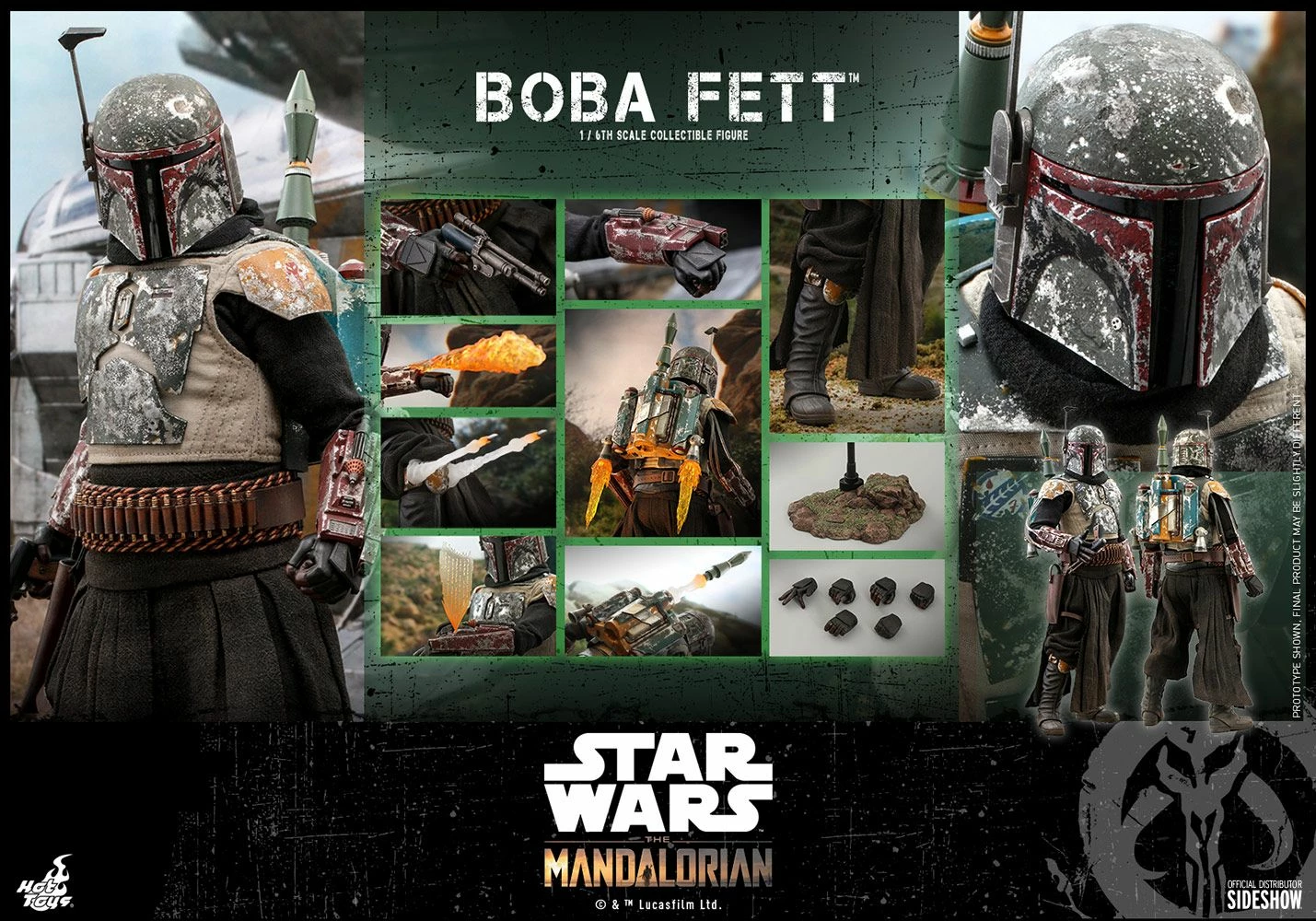 Star Wars Sideshow Mandalorian Boba Fett Sixth Scale Action Figure By Hot Toys 2 Star Wars Sideshow Mandalorian Boba Fett Sixth Scale Action Figure By Hot Toys - Image 2