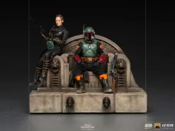 Star Wars Sideshow Iron Studios Boba Fett & Fennec Shand On Throne Deluxe 1:10 Scale Statue -Brian's Toys Shop stand1