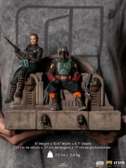 Star Wars Sideshow Iron Studios Boba Fett & Fennec Shand On Throne Deluxe 1:10 Scale Statue
