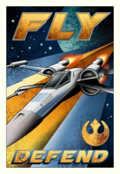 Star Wars Licensed Artwork "Fly And Defend" - Canvas Small (by Mike Kungl)